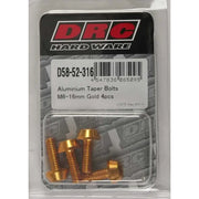 D58-52-316 Aluminum Taper Bolts Gold M6x16mm 4/Pk