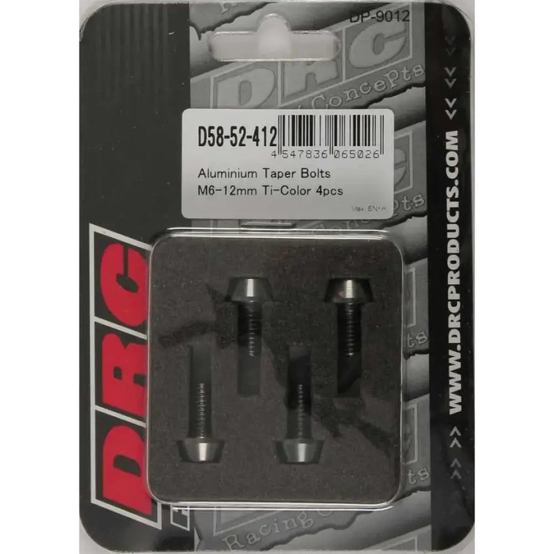 D58-52-412 Aluminum Taper Bolts Titanium M6x12mm 4/Pk