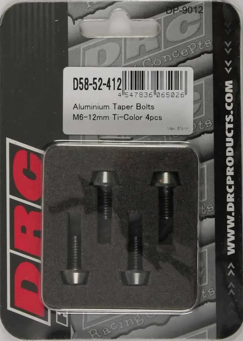 D58-52-412 Aluminum Taper Bolts Titanium M6x12mm 4/Pk