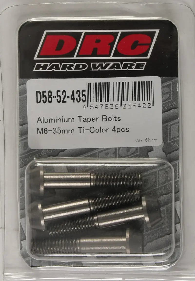DRC Aluminum Taper Bolts Titanium M6x35mm 4/Pk for Powersports