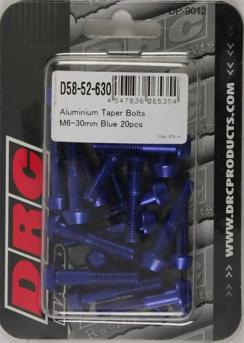 D58-52-630 Aluminum Taper Bolts Blue M6x30mm 20/Pk