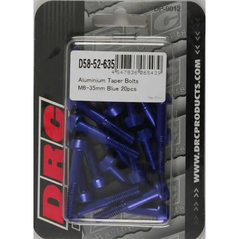 D58-52-635 Aluminum Taper Bolts Blue M6x35mm 20/Pk