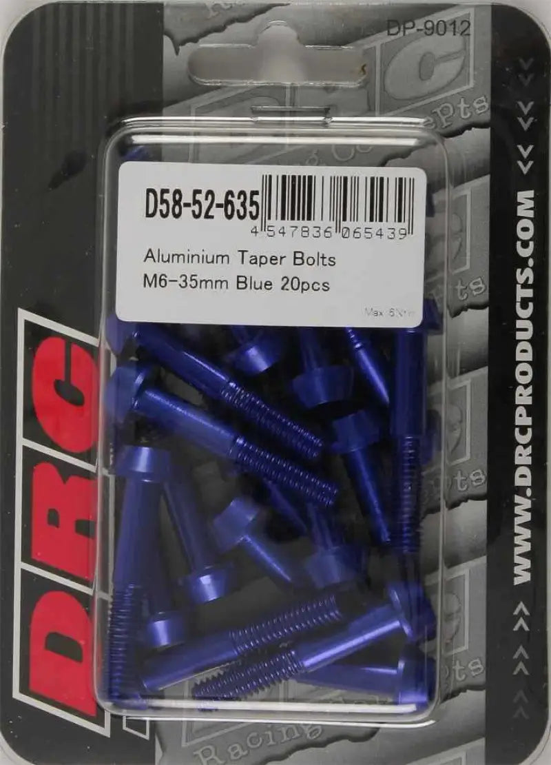 D58-52-635 Aluminum Taper Bolts Blue M6x35mm 20/Pk
