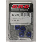 D58-53-101 Aluminum Flange Nuts Blue M6x12mm 4/Pk
