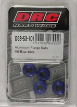 D58-53-101 Aluminum Flange Nuts Blue M6x12mm 4/Pk