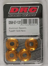 D58-57-131 Aluminum Spacers Type 1 Gold M6x12mm 4/Pk