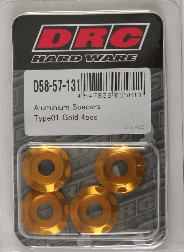 D58-57-131 Aluminum Spacers Type 1 Gold M6x12mm 4/Pk