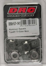 D58-57-141 Aluminum Spacers Type 1 Titanium M6x12mm 4/Pk