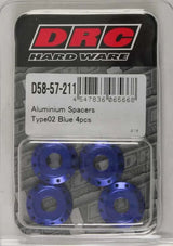 D58-57-211 Aluminum Spacers Type 2 Blue M6x12mm 4/Pk