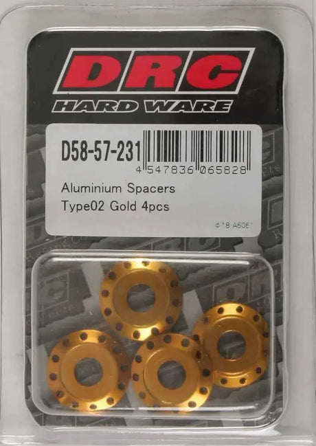 D58-57-231 Aluminum Spacers Type 2 Gold M6x12mm 4/Pk