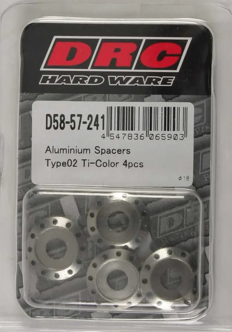DRC D58-57-241 Aluminum Spacers Type 2 Titanium M6x12mm 4/Pk