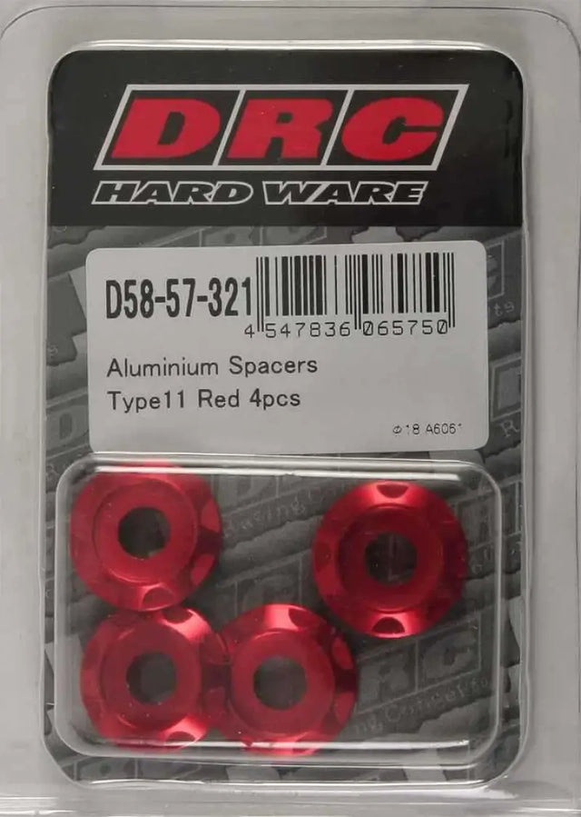 D58-57-321 Aluminum Spacers Type 11 Red M6x12mm 4/Pk
