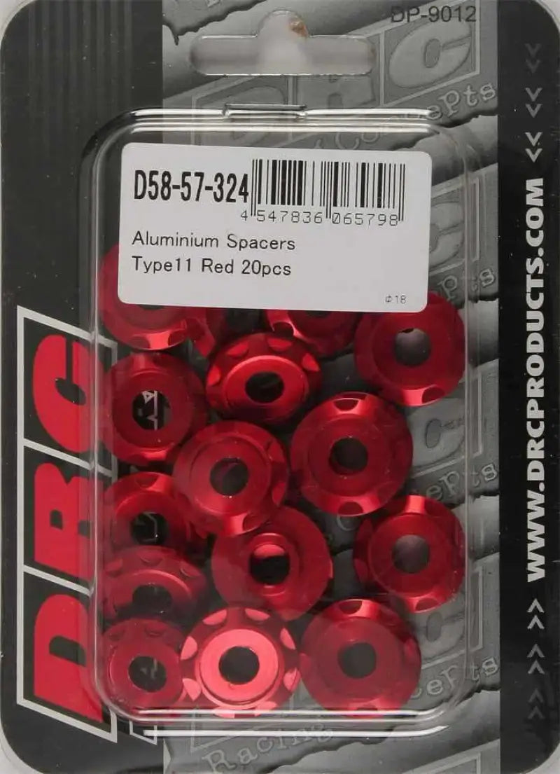 D58-57-324 Aluminum Spacers Type 11 Red M6x12mm 20/Pk