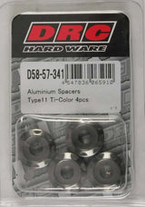 D58-57-341 Aluminum Spacers Type 11 Titanium M6x12mm 4/Pk