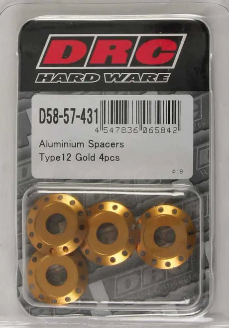 D58-57-431 Aluminum Spacers Type 12 Gold M6x12mm 4/Pk
