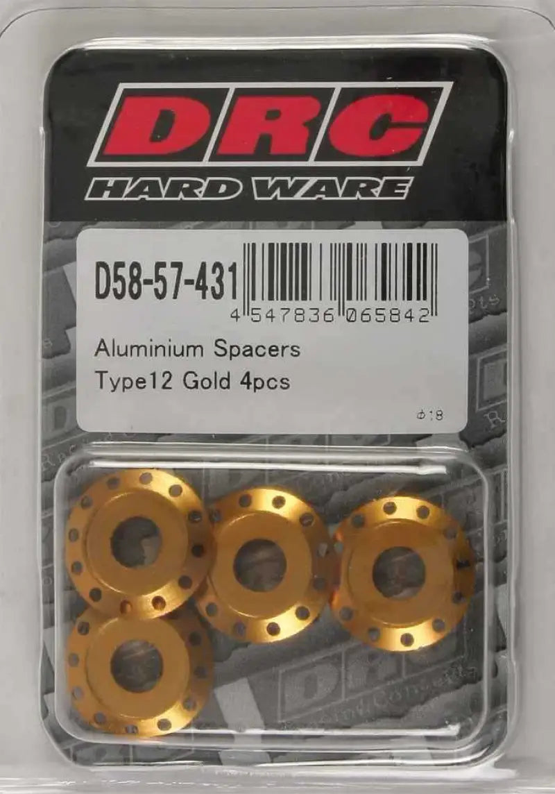 D58-57-431 Aluminum Spacers Type 12 Gold M6x12mm 4/Pk