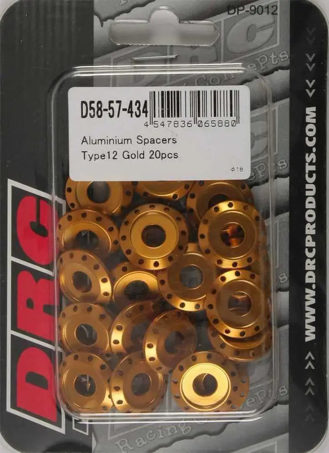 D58-57-434 Aluminum Spacers Type 12 Gold M6x12mm 20/Pk