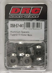DRC D58-57-441 Aluminum Spacers Type 12 Titanium M6x12mm 4/Pk