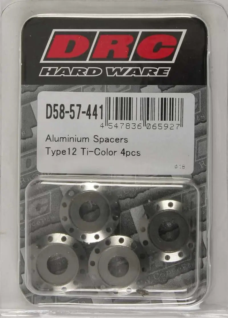 DRC D58-57-441 Aluminum Spacers Type 12 Titanium M6x12mm 4/Pk
