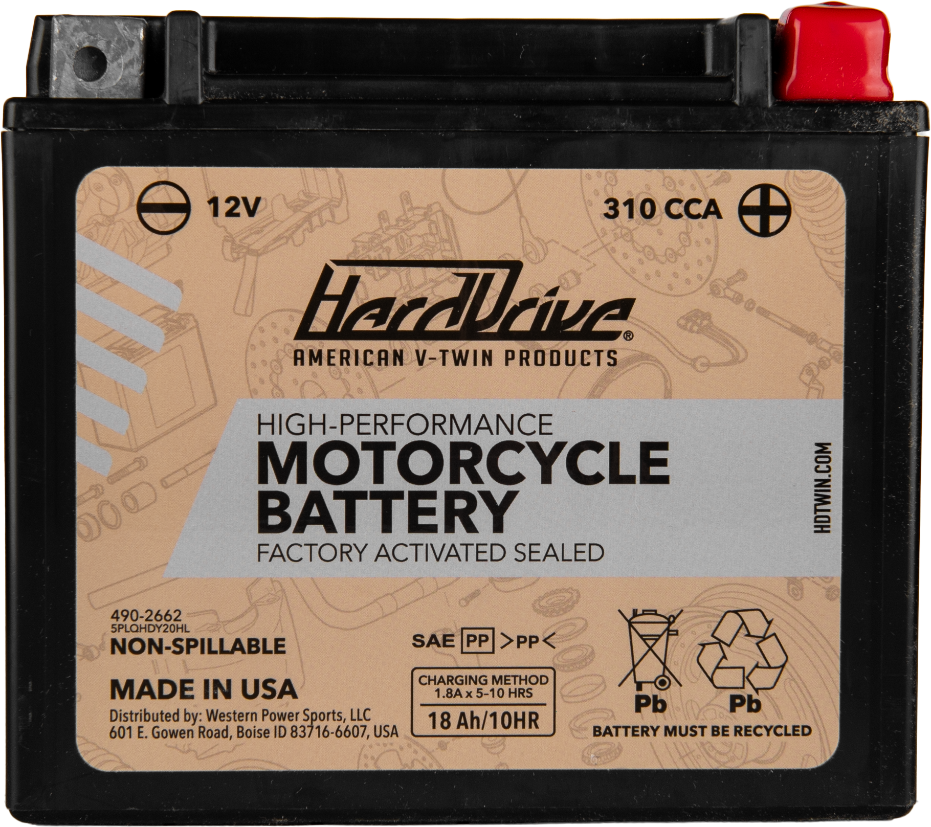 Harddrive AGM Sealed Battery HRDM720BH - High Perform YTX20HL Cca 310