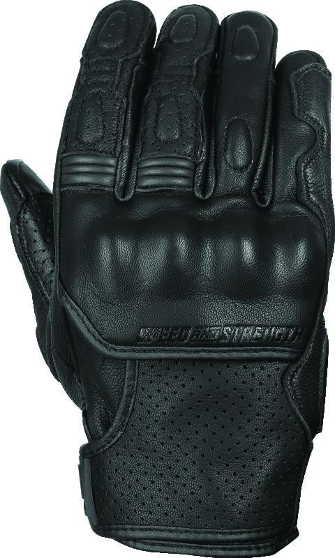 Speed and Strength 892332 Speed and Strength Twist of Fate Leather Gloves Black - Large - 892332
