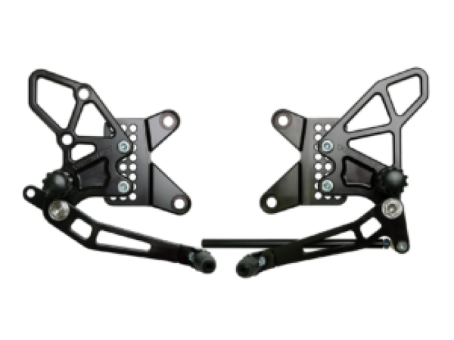 Vortex Racing 09-12 Kawasaki ZX600 Ninja ZX-6R Adjustable Rearsets- Black - Vortex Racing