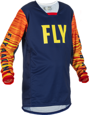 Fly Racing Fly Racing 375-526YX Youth Kinetic Wave Jersey Navy/Yellow/Red Yx