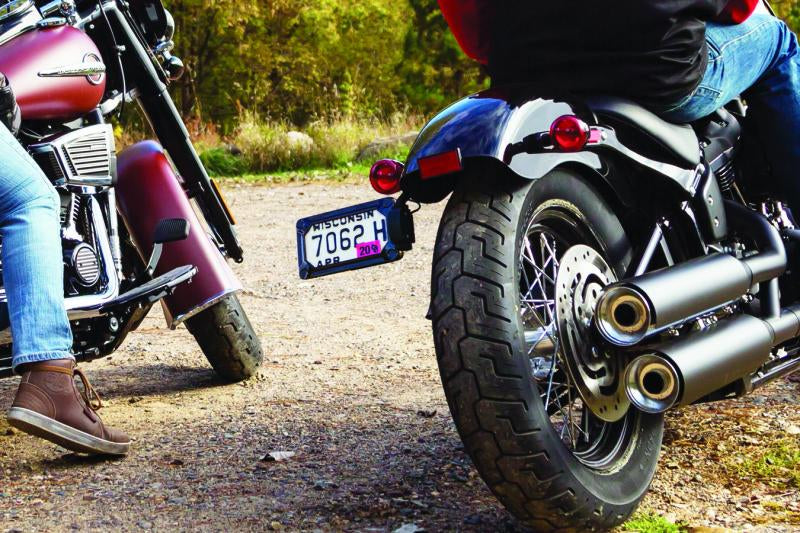 Kuryakyn 3142 Kuryakyn Nova Side Mount License Plate Frame Gloss Black - 3142