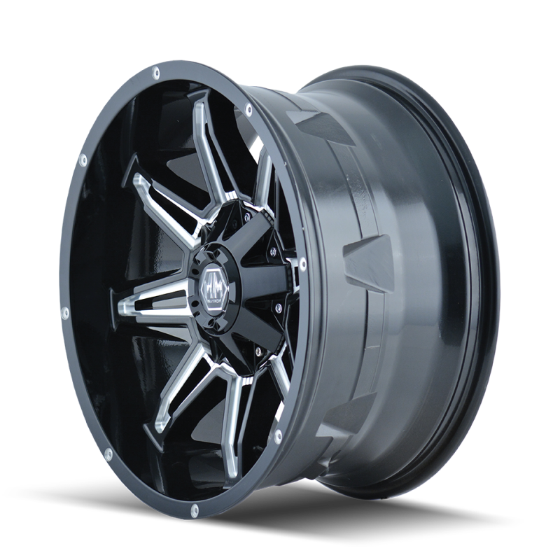 Mayhem 8090-8937M18 Mayhem 8090 Rampage 18x9 / 6x135 BP / 18mm Offset / 106mm Hub Black w/ Milled Spokes Wheel