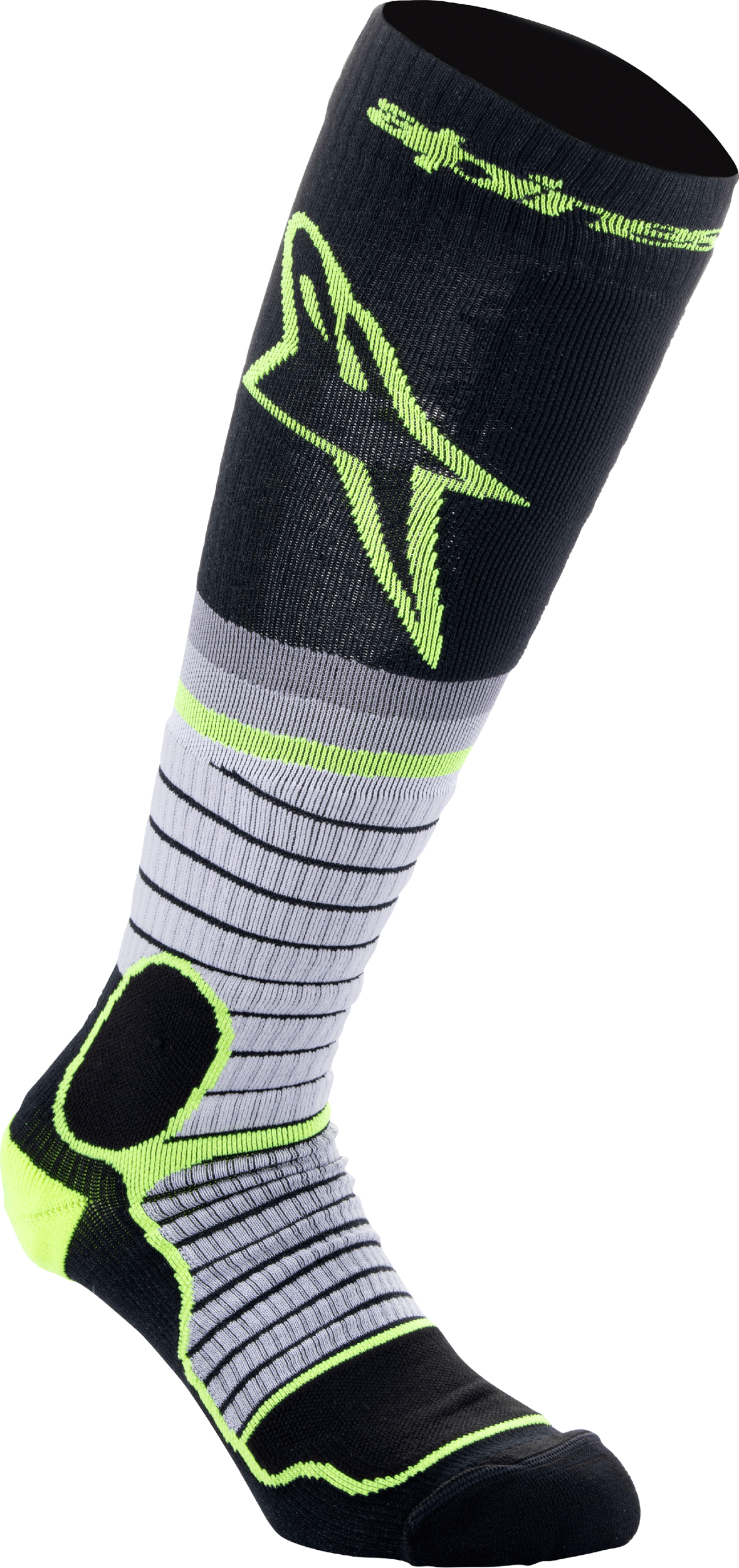 Alpinestars MX Pro Socks 4701524-175-M - Black Gray Yellow Medium