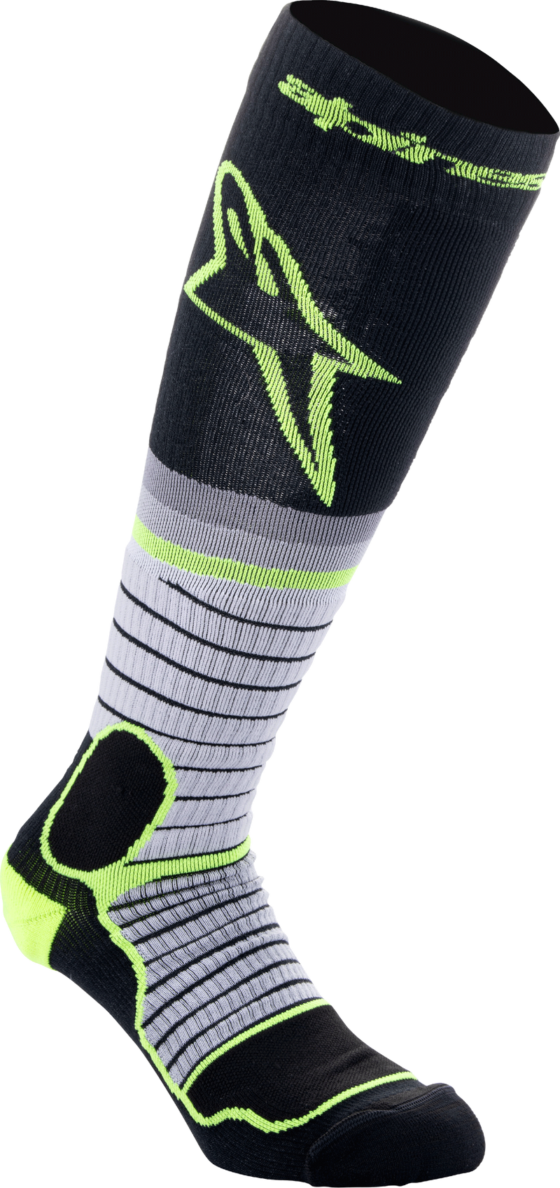 Alpinestars MX Pro Socks 4701524-175-S - Black Gray Yellow Small