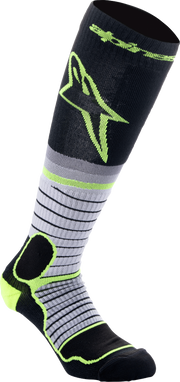 Alpinestars MX Pro Socks 4701524-175-L - Black Gray Yellow Large
