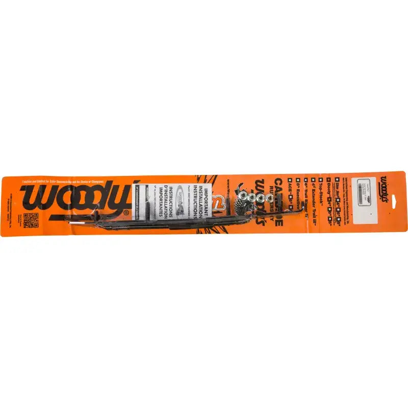 Orange blister pack with Woody’s snowmobile carbide runner kit for DA4-9750 Dooly