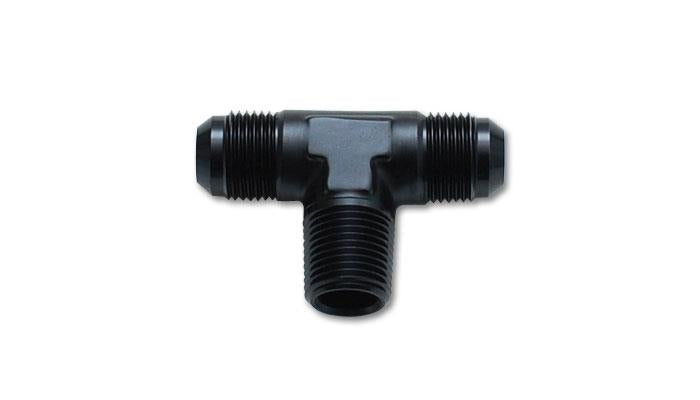 Vibrant 10464 Vibrant -10AN x 1/2in NPT Flare to Pipe Tee Adapter Fitting - Aluminum