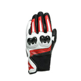 Dainese Mig 3 Unisex Leather Gloves Black/Red Spray/White - Large - RV and Auto Parts