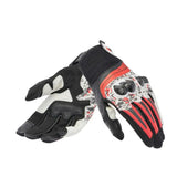 Dainese Mig 3 Unisex Leather Gloves Black/Red Spray/White - XL - RV and Auto Parts
