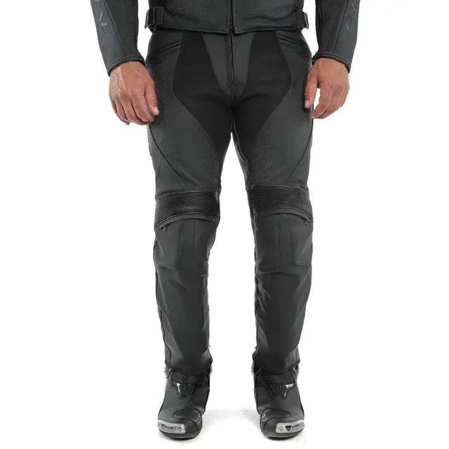 Dainese Pony 3 Leather Pants Perforated Matte Black Size - 60 - RV and Auto Parts