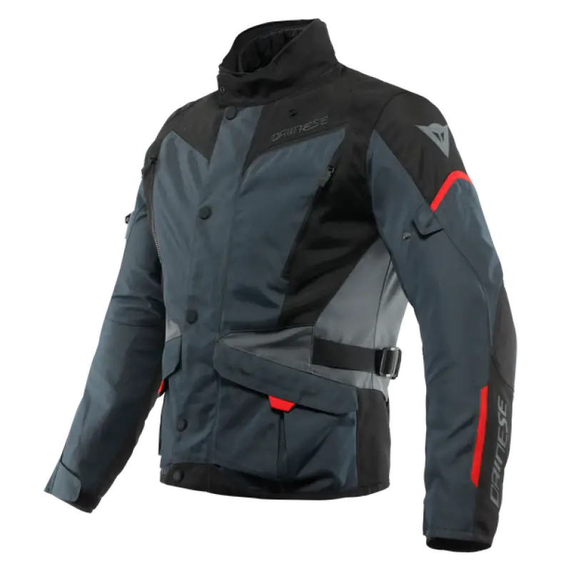 Dainese Tempest 3 D Dry Jacket Ebony/Black/Lava Red Size - 46 - Dainese