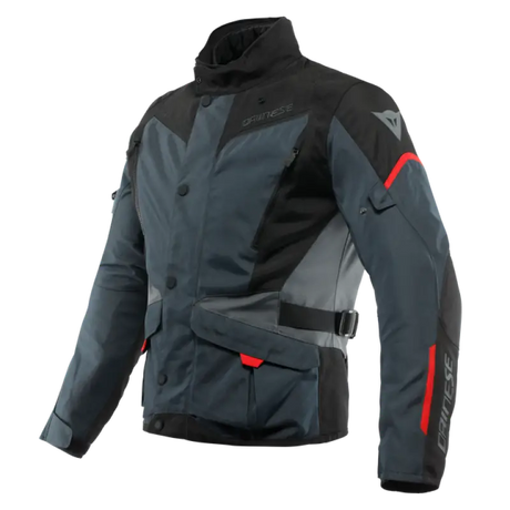 Dainese Tempest 3 D Dry Jacket Ebony/Black/Lava Red Size - 46 - Dainese