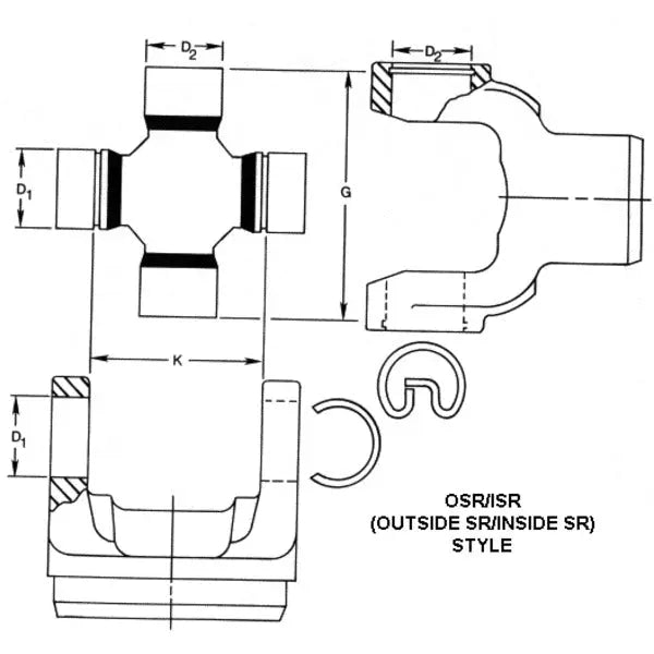 Dana Spicer No Supplier Warranty Universal Joint 5-3246X - U-Joint Kit