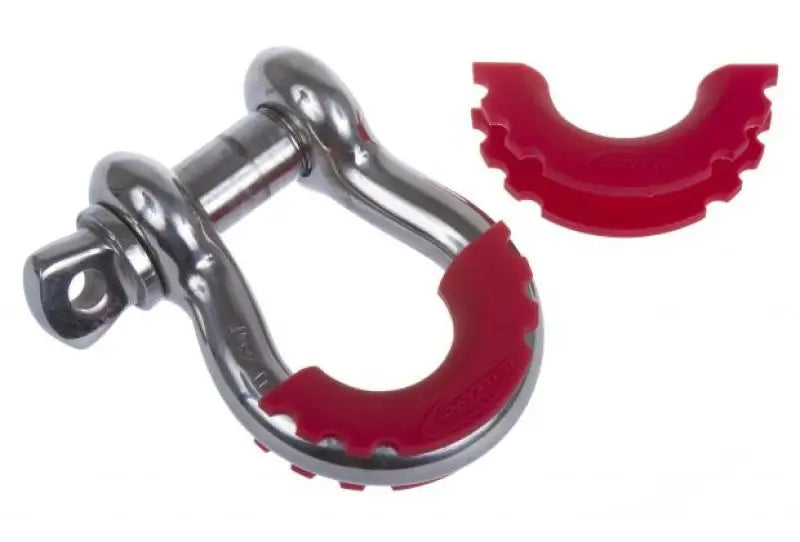 Metal shackle with red protectors in DAY D Ring Isolator Kits for secure ring isolator usage