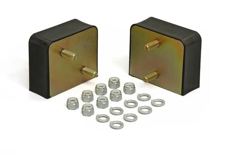 Black rubber AMC V8 motor mount pair with bolts nuts and washers for 1967-1974 cars