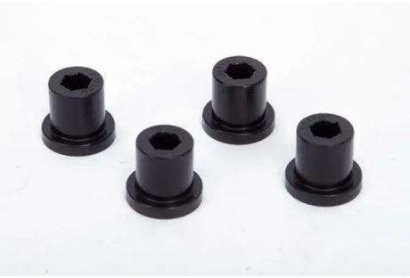 Four black hexagonal shackle bushings for Jeep CJ5 4WD front springs