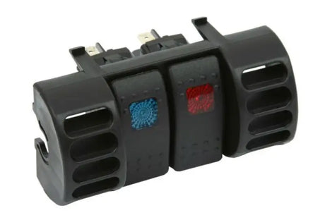 Black triple rocker air vent switch panel with illuminated switches for Jeep Cherokee XJ