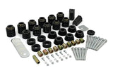 Black rubber bushings and hardware for Jeep Wrangler YJ body lift kit upgrade