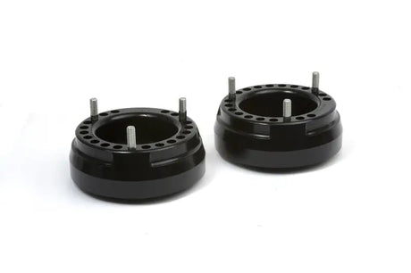 Black automotive wheel spacers with studs for Dodge Ram 1500 4WD leveling kit
