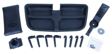 Daystar 2007-2018 Jeep Wrangler JK Upper Dash Panel & Phone Cradle, black, with installation hardware.