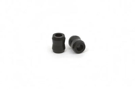 Two black hollow rubber bushings for Daystar 5/8 Inch std hourglass shock eye upgrade