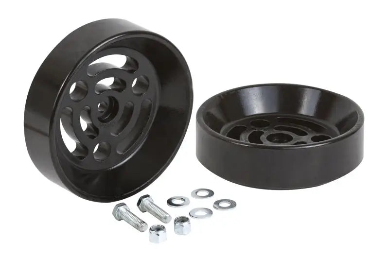Black metal pulley set with hardware for Daystar Air Bag Cradle or bag cradle install