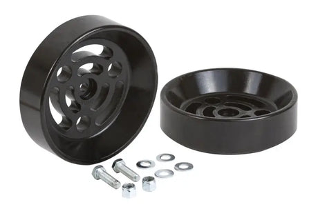 Black metal pulley set with hardware for Daystar Air Bag Cradle or bag cradle install